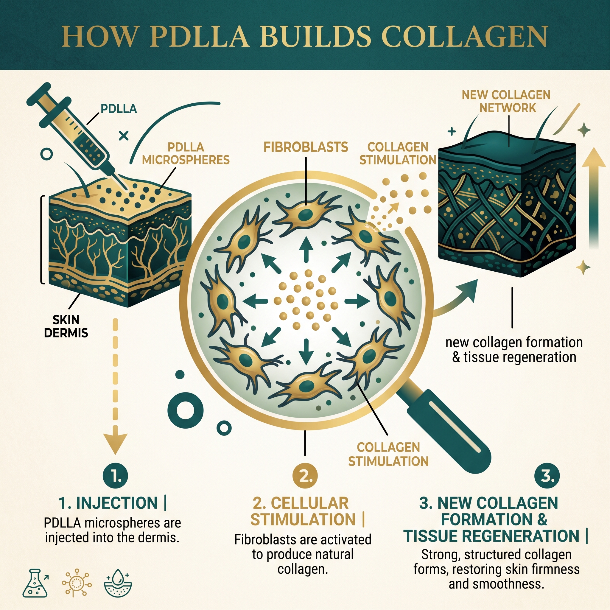 Juvelook mechanism of action: hyaluronic acid for immediate hydration and PDLLA microparticles stimulating natural collagen production